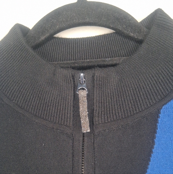 NWT Chico’s Zenergy Luxe Cashmere Blend Royal Blue Colorblock Pullover Sweater - Picture 5 of 16